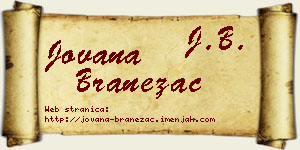 Jovana Branežac vizit kartica
